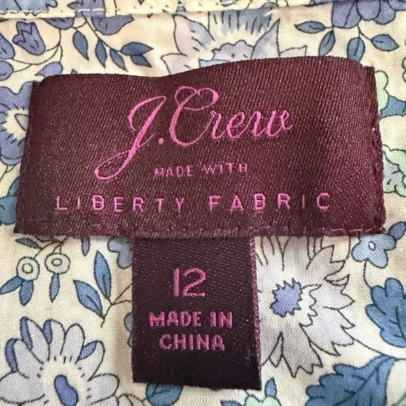 J. Crew Liberty Print Blue and White Floral Women’s blouse - Picture 2 of 4